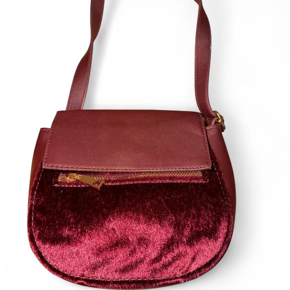 A New Day Burgundy Faux Fur Crossbody Bag Wine Red Burgundy Shoulder Bag
